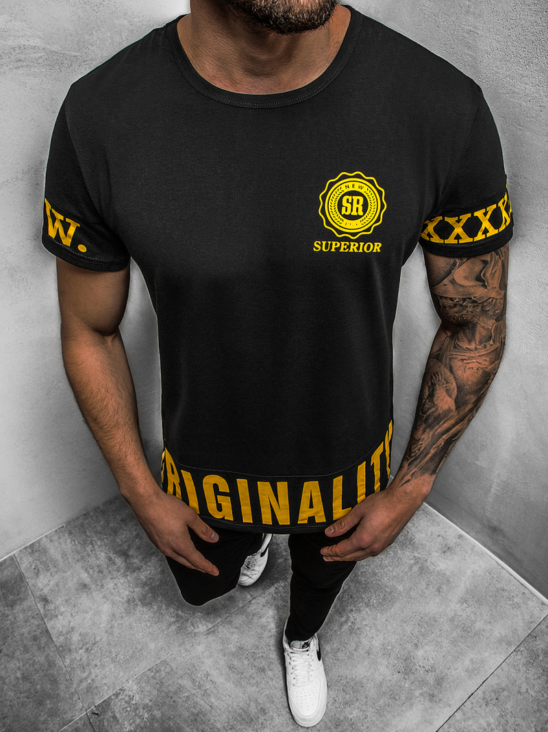 Pánské Tričko Černé OZONEE JS/SS11095