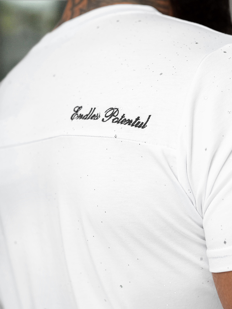 Pánské Tričko Bílé OZONEE O/QQ1387