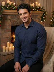 Pánská Košile Námořnická Modřá OZONEE V/V183Z