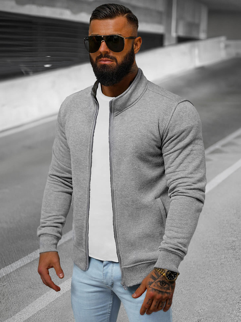 Pánská Mikina Šedá OZONEE JS/2002Z