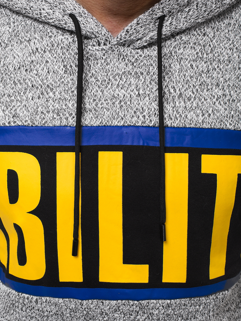 Pánská Mikina Šedá OZONEE JS/KS1936Z