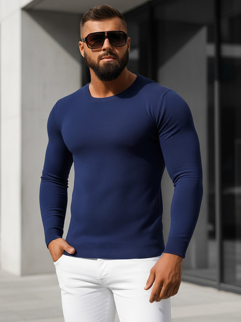 Pánský Svetr Tmavě-Modrý OZONEE NB/MMB602/5Z