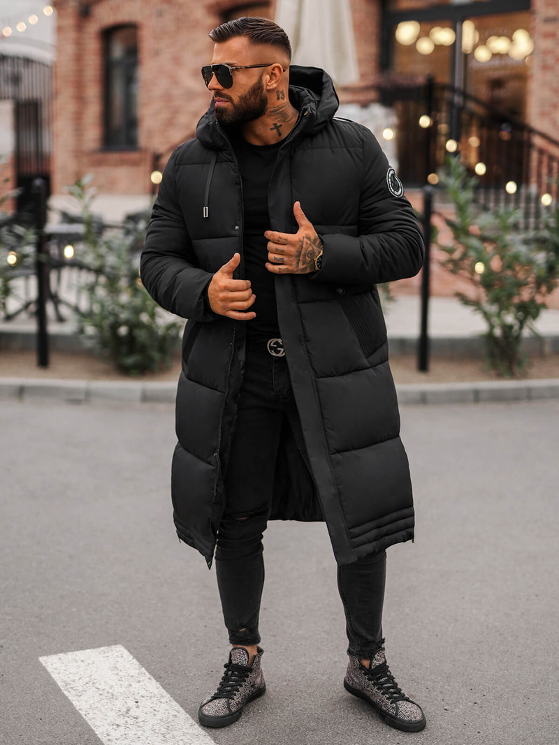 Pánská Zimní Bunda Černá OZONEE JS/19M1290/392