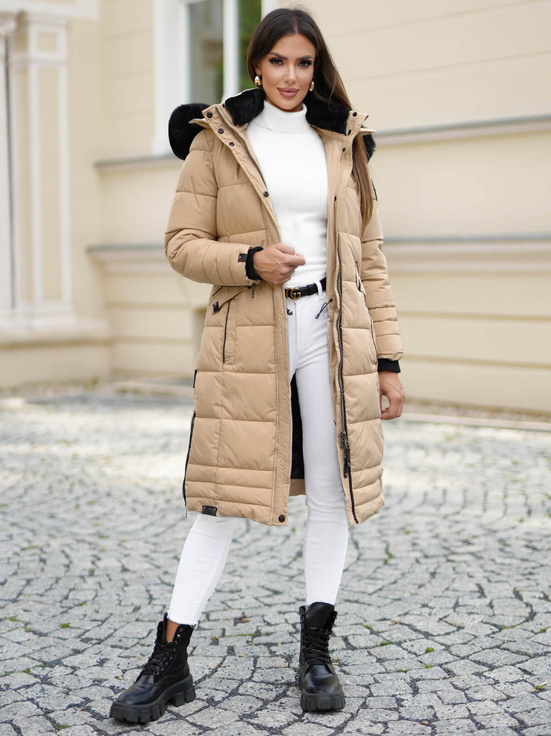 Dámská Bunda Béžová OZONEE O/W377Z