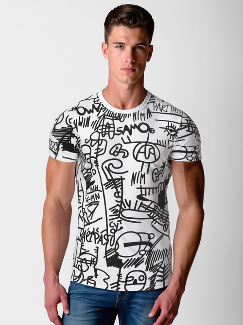 Pánské Tričko Bílé OZONEE O/T1269/1Z