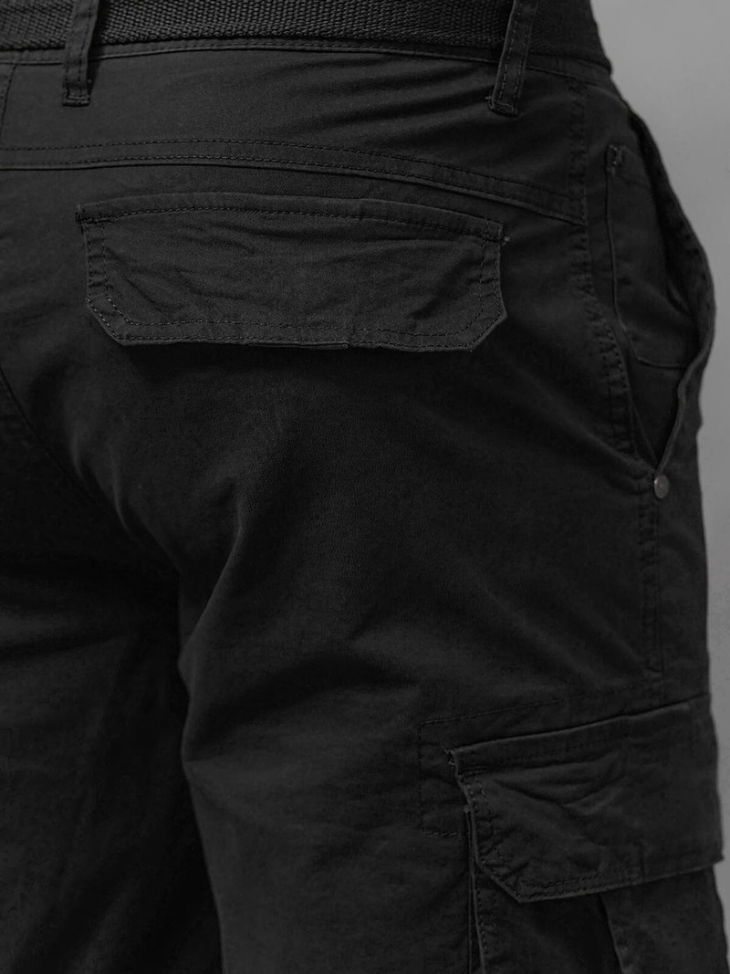 Pánské Chino Kraťasy 3/4 Černé OZONEE T/XX160082/1