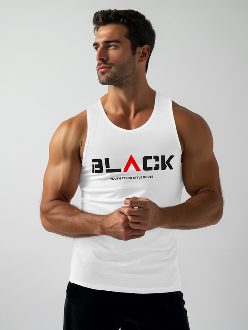 Pánské Tílko Bílé OZONEE JS/8B1707/1