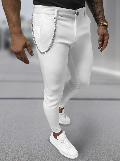 Pánské Chino Kalhoty Bílé OZONEE DJ/3300