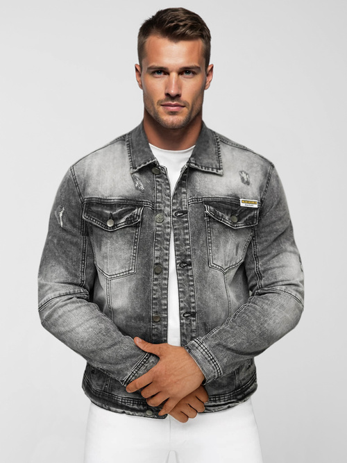 Pánská Džínová Bunda Černá OZONEE NB/MJ529NZ