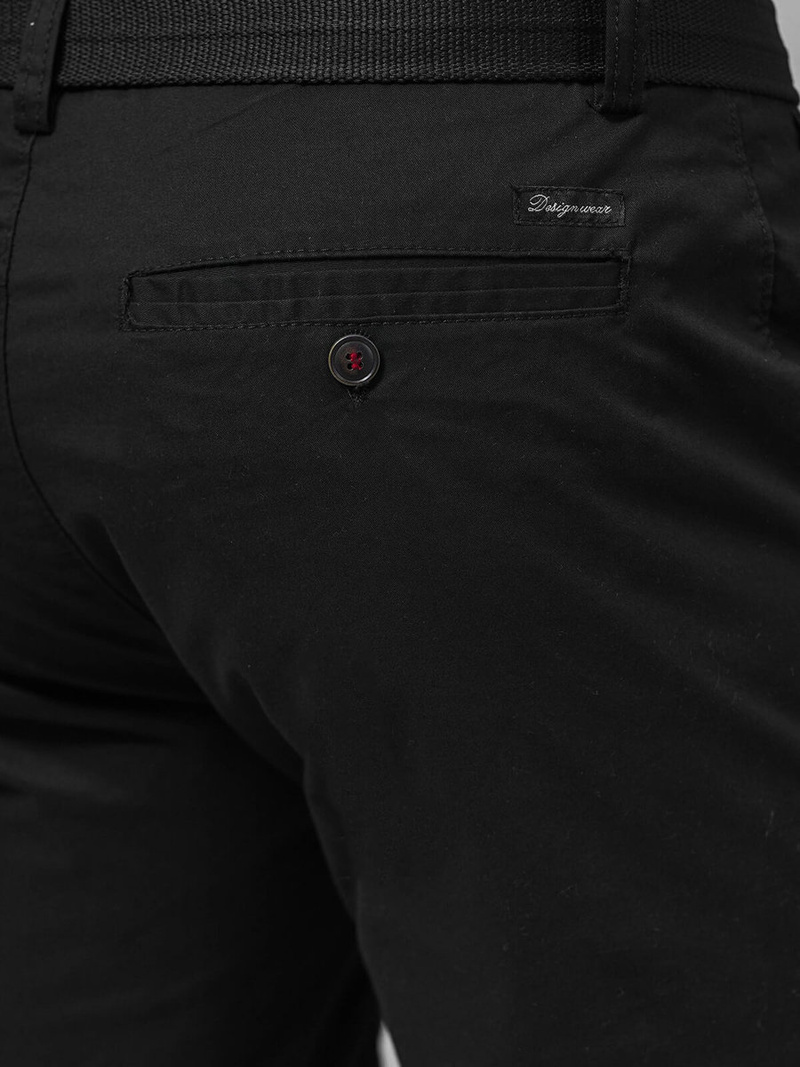 Pánské Chino Kraťasy Černé OZONEE T/XX160085/1Z