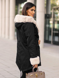 Dámská Zimní Bunda Černá OZONEE JS/M763/392Z