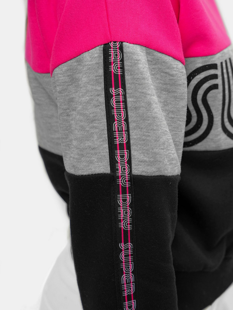 Dámská Mikina Růžovo-Černá OZONEE JS/B26019Z