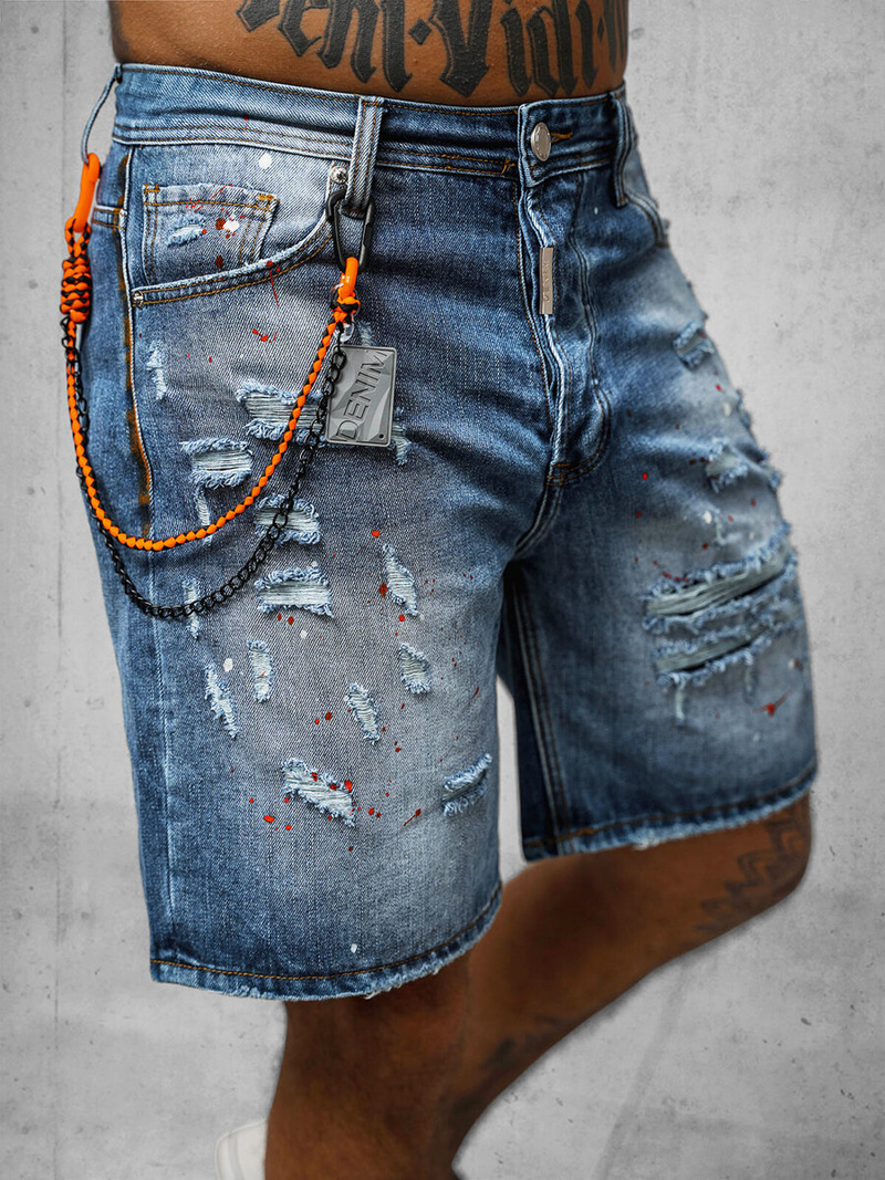 Pánské Džínové Kraťasy Modré OZONEE O/VIP/2412