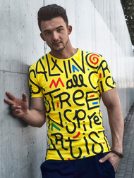 Pánské Tričko Žluté OZONEE MR/21518