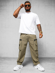 Pánské Kalhoty Tmavě-Béžové OZONEE O/PS5526