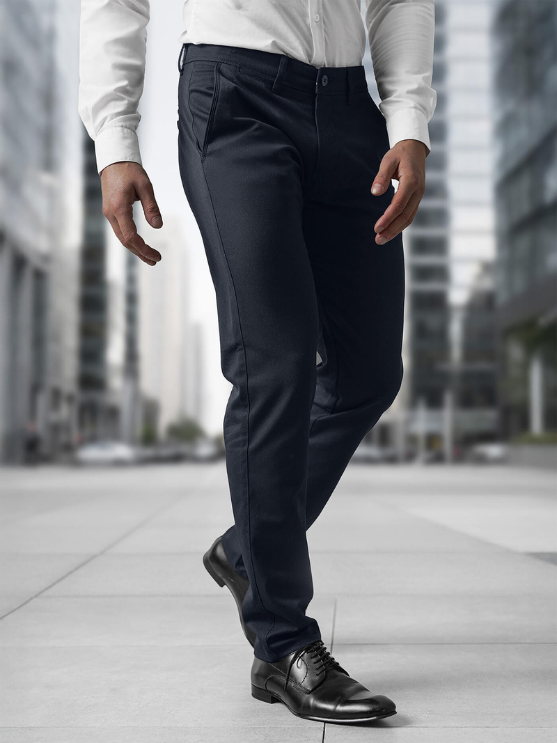 Pánské Chino Kalhoty Námořnické Modré OZONEE V/5100