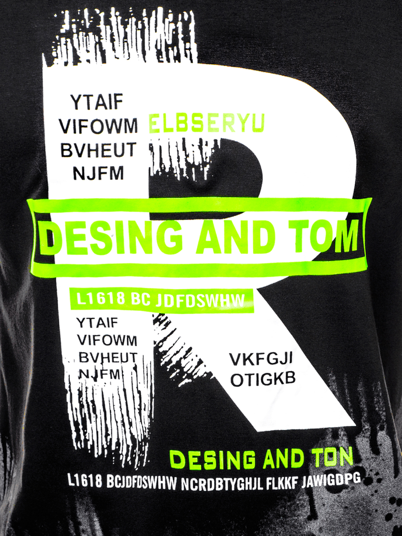 Pánské Tričko Černé OZONEE JS/KS1945