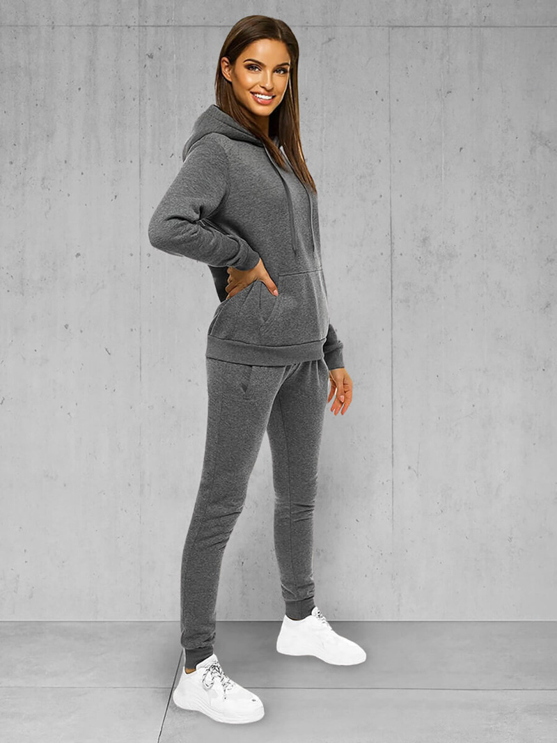 Dámská dvoudílná tepláková souprava grafitová OZONEE JS/CKW02