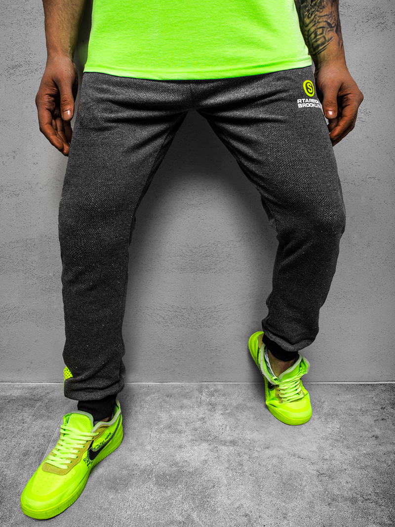 Pánské Tepláky Grafitové OZONEE JS/AM92Z