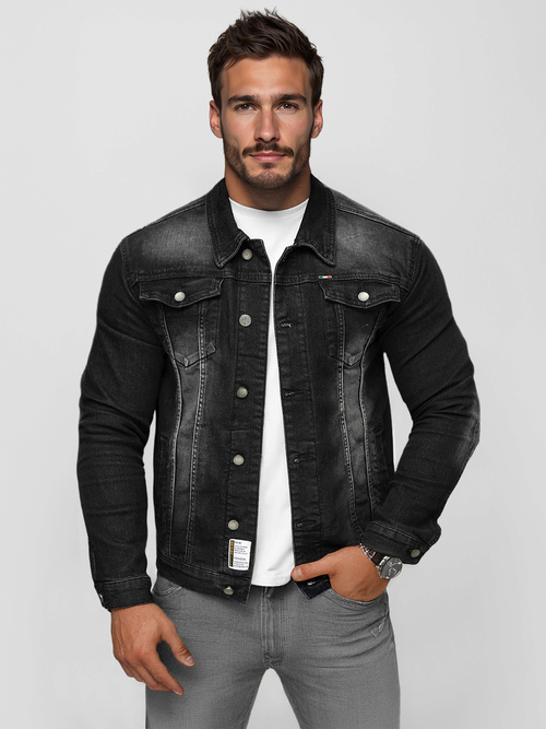Pánská Džínová Bunda Černá OZONEE NB/MJ512NZ