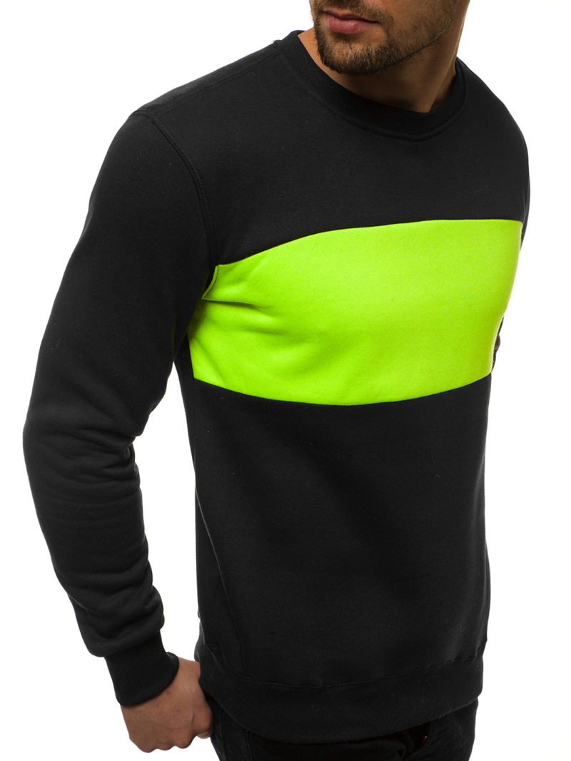 Pánská Mikina Černo-Zelená OZONEE JS/2010