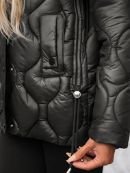 Dámská Bunda Černo-Hnědá OZONEE JS/5M3226/392A