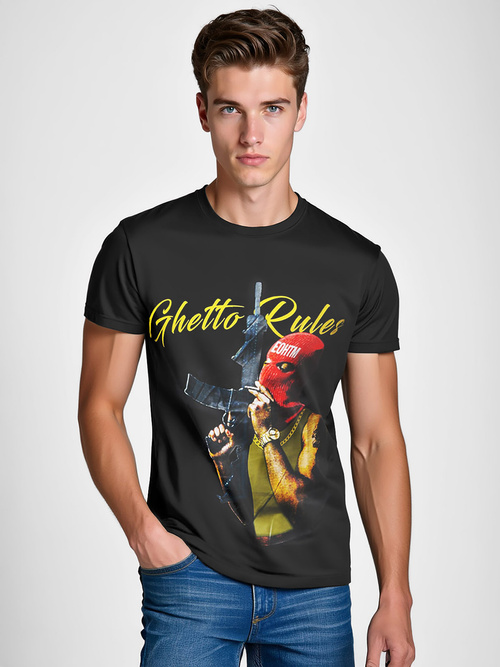 Pánské Tričko Černé OZONEE O/T129/3Z