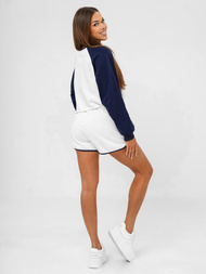 Dámská dvoudílná tepláková souprava bílo-námořnické modré OZONEE JS/M58631AB