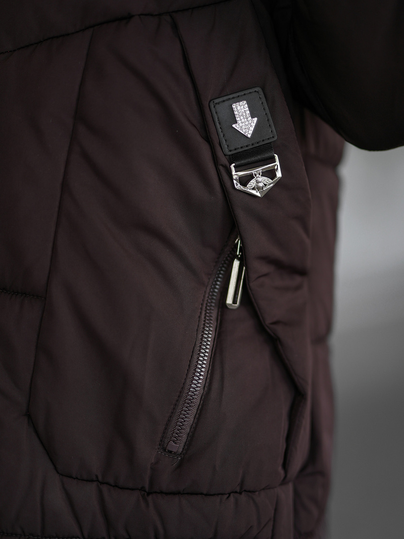 Dámská Zimní Bunda Čokoláda OZONEE JS/16M9302/158