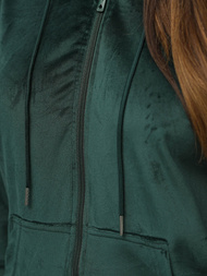 Dámská velurová tepláková souprava tmavě-zelená OZONEE JS/8C1176/9Z