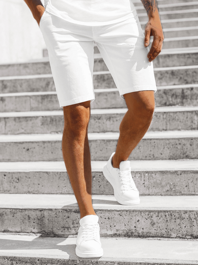 Pánské chino kraťasy Bílé OZONEE JB/JP1142