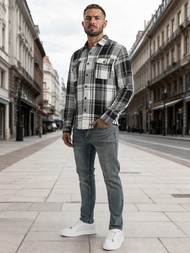 Pánská košile černobílá OZONEE NB/MC728N/3