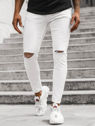 Pánské Džíny Bílé OZONEE DP/586/R2