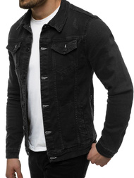 PÁNSKÁ DŽÍNOVÁ BUNDA Černá OZONEE G/602