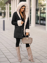 Dámská Zimní Bunda Černá OZONEE JS/M763/392Z