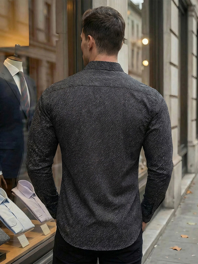 Pánská Košile Černá OZONEE V/V184Z