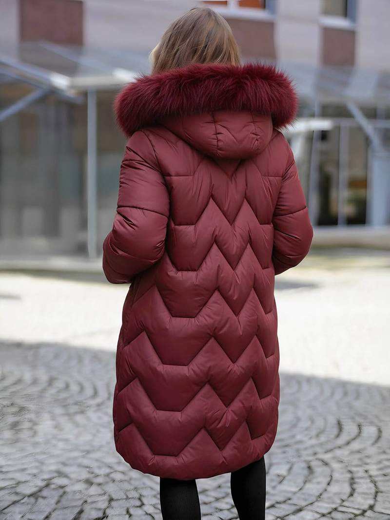 Dámská Zimní Bunda Vínová OZONEE JS/5M3229/1