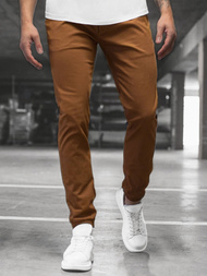 Pánské Kalhoty Chino Jogger Hnědé OZONEE JB/JP1145/15