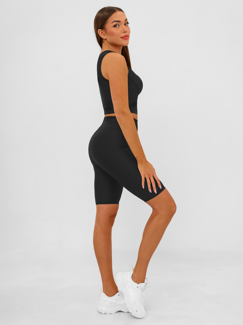 Krátké dámské legíny černé OZONEE JS/17K597/3