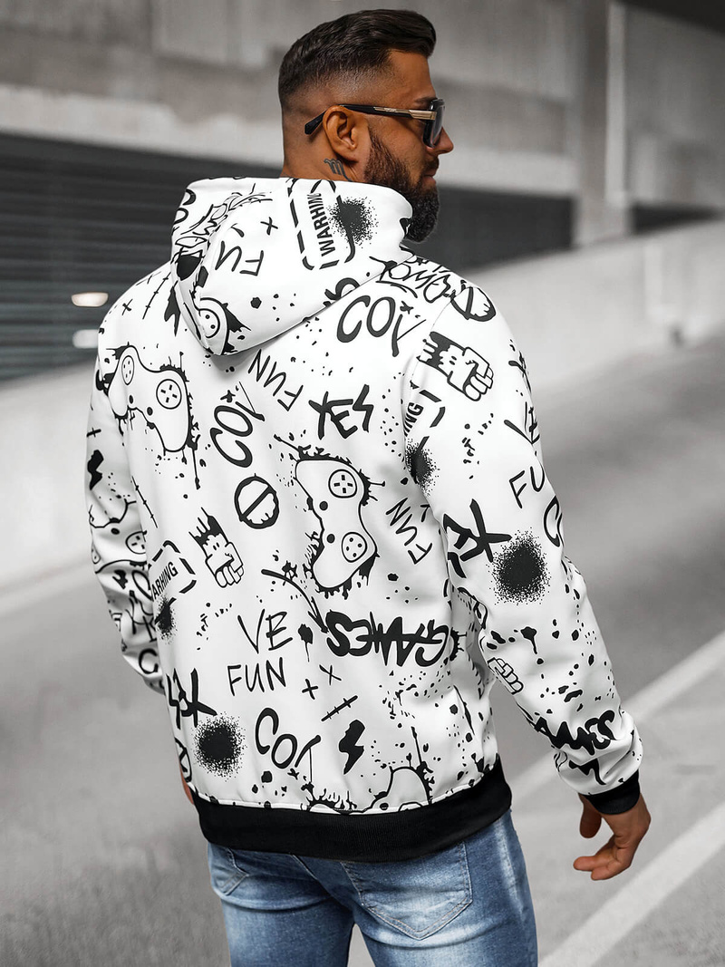 Pánská Mikina Bílá OZONEE JS/8B1227/1