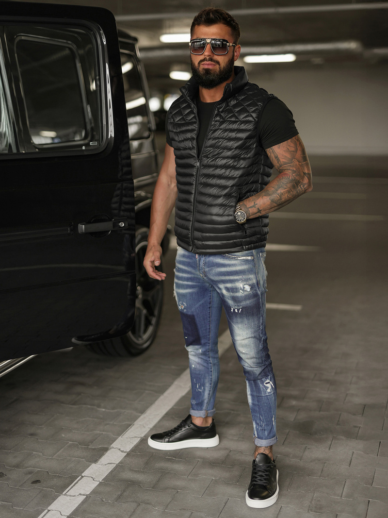 Pánská Vesta Černá OZONEE JS/16M9333/392BZ