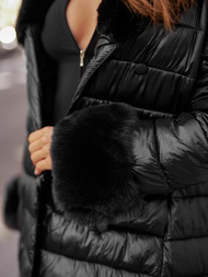 Dámský Kabát Černý OZONEE JS/5M3160/392Z