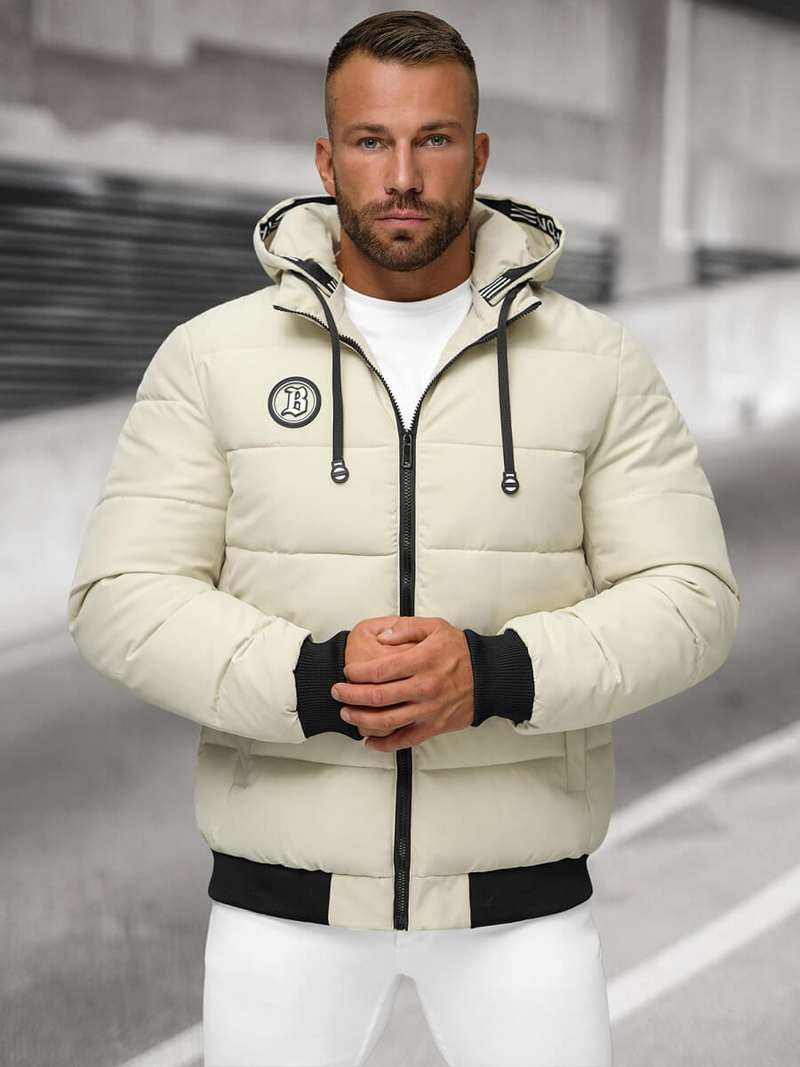 Pánská Zimní Bunda Ecru OZONEE JS/31M5026/280