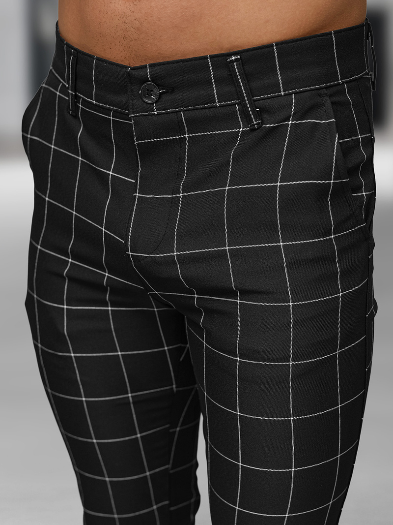 Pánské Chino Kalhoty Černé OZONEE DJ/5505Z