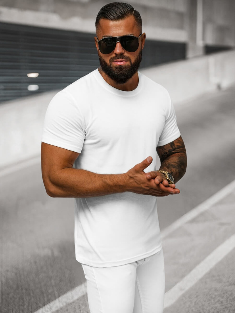 Pánské Tričko Bílé OZONEE O/T1277/1