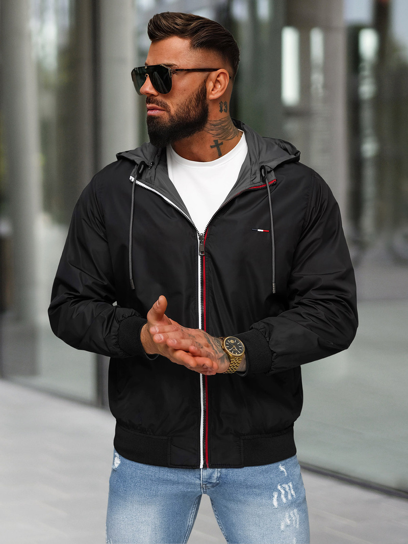 Pánská Oboustranná Bunda Šedé OZONEE JS/16M9207/92