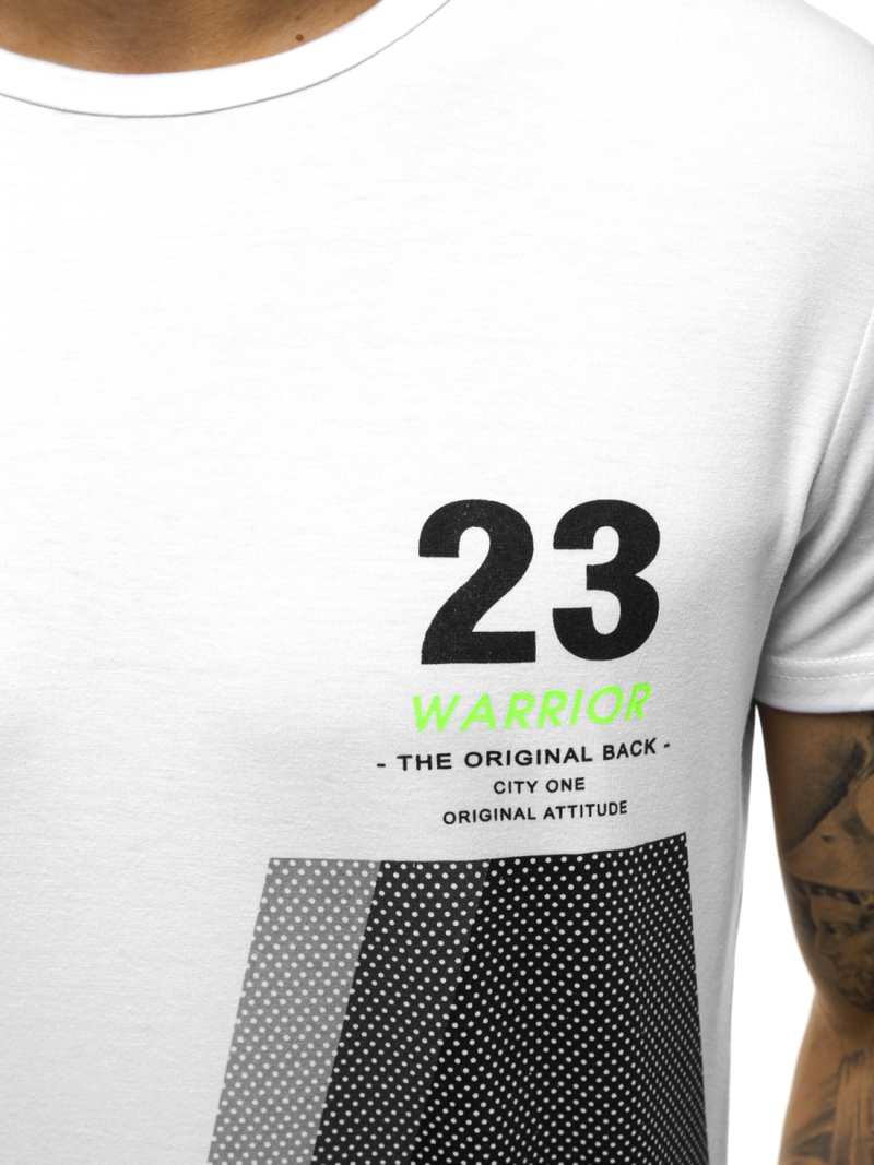 Pánské Tričko Bílé OZONEE JS/SS10932Z