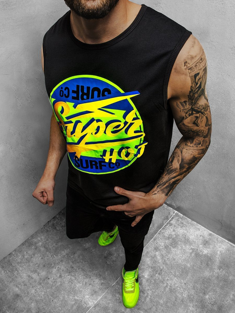 Pánské Tílko Černé OZONEE JS/KS2076Z