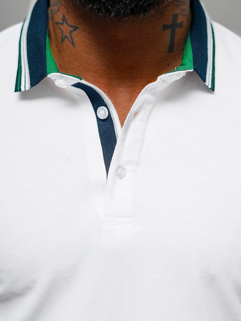 Pánské Polo Tričko Bílé OZONEE O/DA729