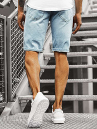 Pánské džínové kraťasy Světle-Modré OZONEE B/55055